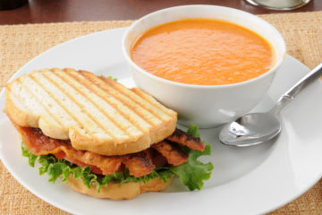 Grilled BLT with tomato bisque